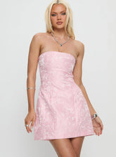 Heaven Sent Strapless Mini Dress Light Pink